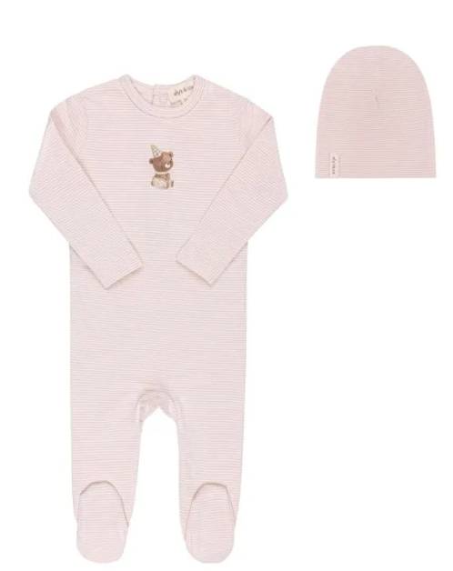 ELY & CO BEAR FOOTIE W/BEANIE (1M-9M)