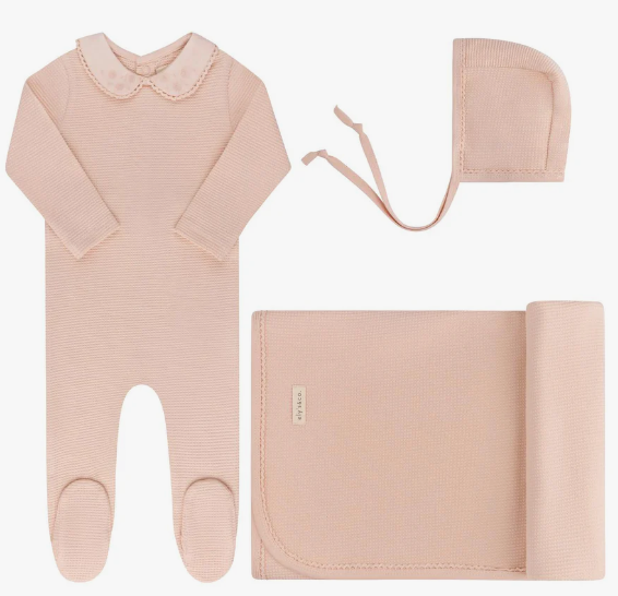 ELY & CO EMBROIDERED COLLAR TAKE ME HOME SET (3M-6M)