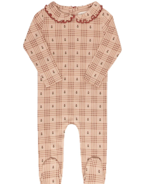 ELY & CO FLORAL PLAID FOOTIE (12M)