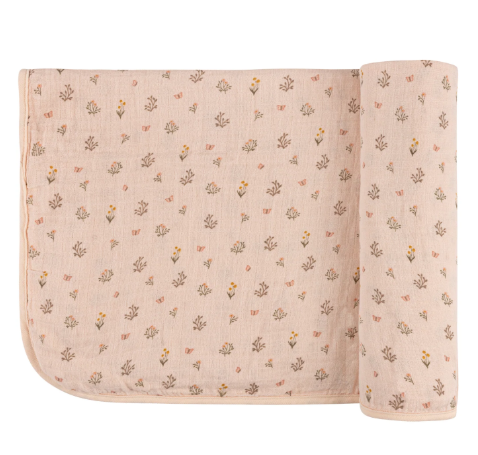 ELY & CO GARDEN FLORAL MUSLIN SWADDLE (OS)