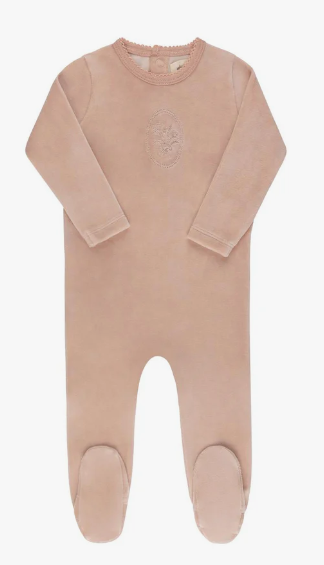ELY & CO VELOUR CENTER FLORAL FOOTIE(9M-12M)