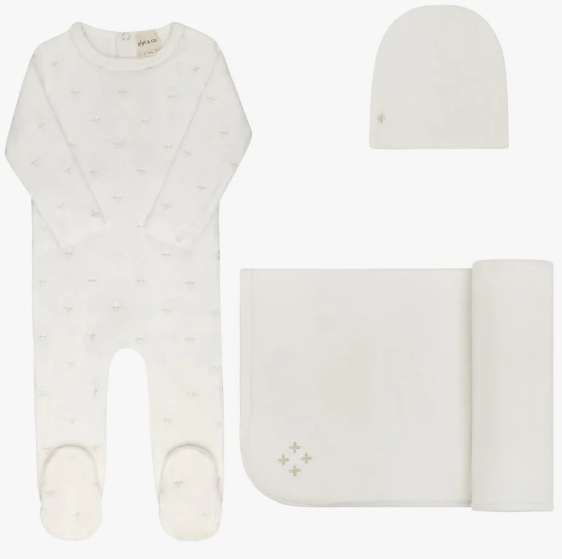 ELY & CO VELOUR EMB FLORAL TAKE ME HOME SET (1M-6M)