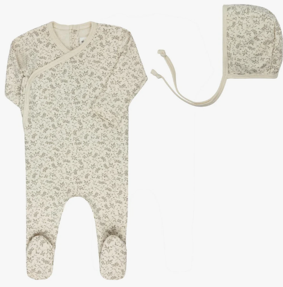 ELY & CO VINE FOOTIE W/BONNET (3M-6M)