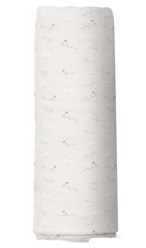 ELY`S & CO VINTAGE BIRDS SWADDLE (OS)