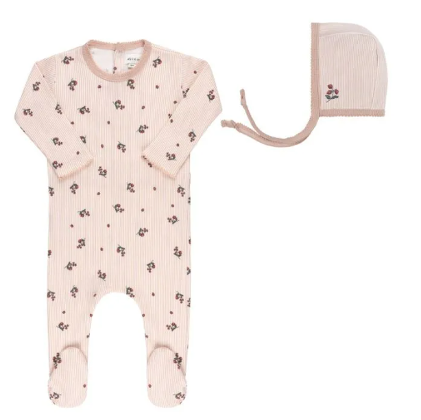 ELY & CO BERRY FOOTIE W/BONNET (1M-9M)