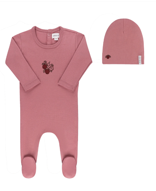 ELY & CO FRUIT COLLECTION FOOTIE W/BEANIE (3M-9M)