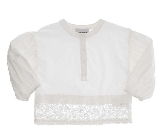 ERMANNO SCERVINO POPLIN TULLE BLOUSE(12A-16A)