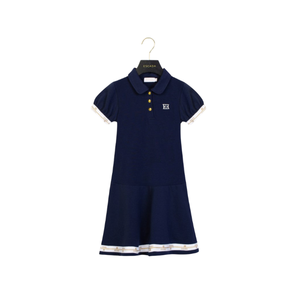 blue dress for baby girl ESCADA SHORT SLEEVE DRESS (4-12Y) – Klade Children's Boutique