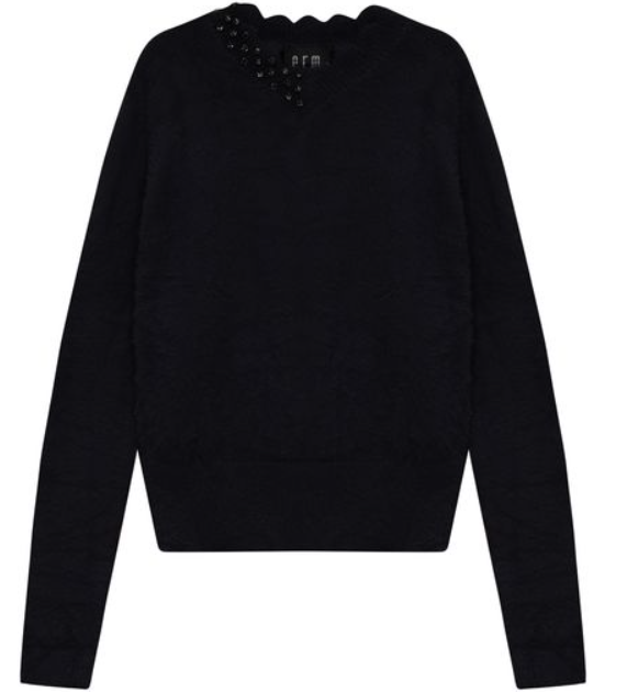 GEM FURRY SCALLOPED SWEATER (XS-XL)