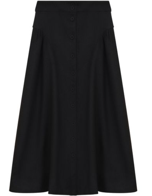 GEM GATHERED BUTTON DOWN SKIRT (XS-XL)