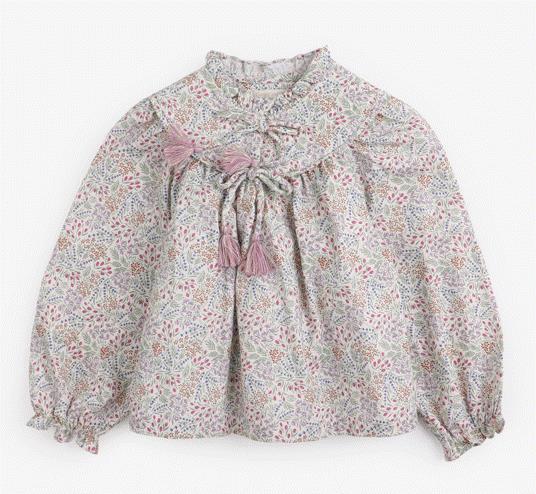 GINGERSNAPS ALL OVER PRINT PEASANT BLOUSE(4-8Y)