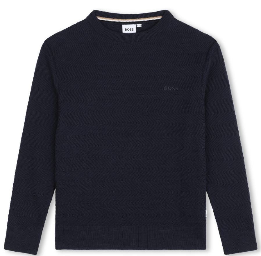 HUGO BOSS TONE ON TONE LOGO SWEATER 4 14A