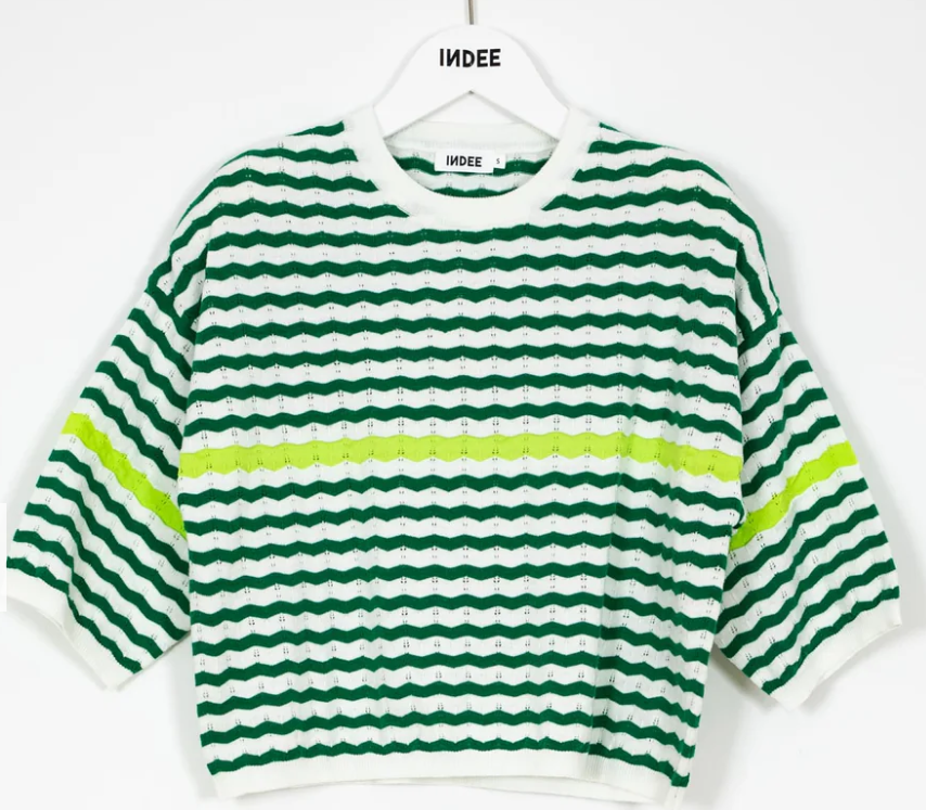 INDEE 3/4 SLEEVE KNIT PULLOVER (10-L)