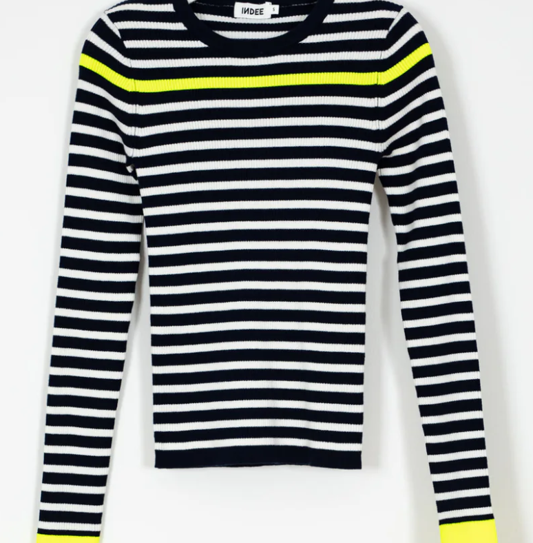 INDEE RIBBED LS PULLOVER TOP (10-L)