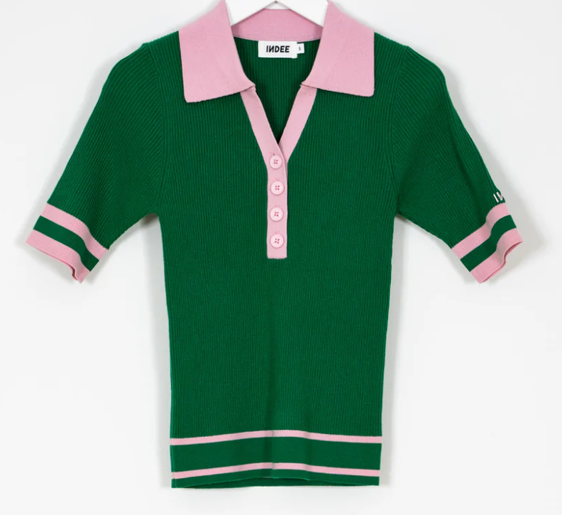 INDEE RIBBED V/NECK 3/4 SLEEVE TOP(XXS-L)