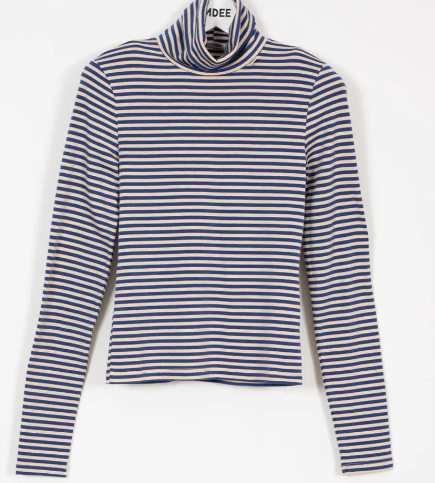 INDEE STRIPPED LS TURTLE NECK TS(10-L)