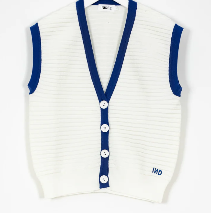 INDEE V NECK SLEEVELESS CARDIGAN (10-L)