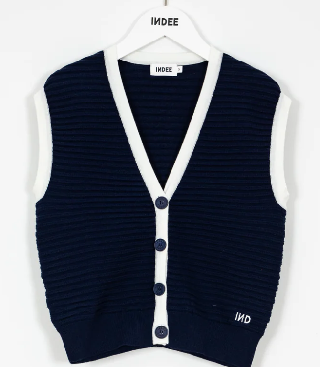 INDEE V NECK SLEEVELESS CARDIGAN (10-L)