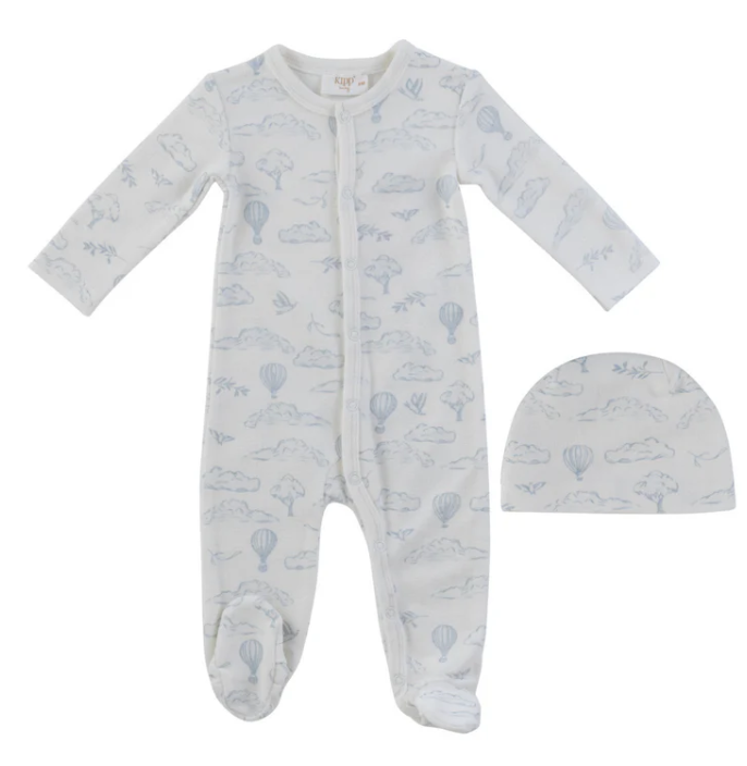 KIPP BABY CLOUD NINE TERRY ONESIE W/HAT(3M-6M)