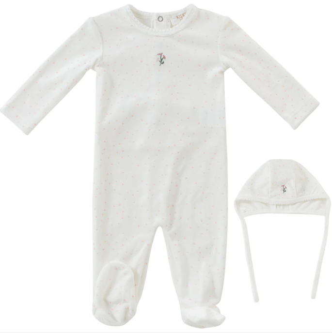 KIPP BABY GARDEN PARTY FOOTIE W/BONNET(3M-9M)