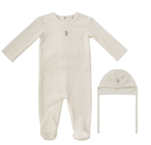 KIPP BABY GARDEN PARTY FOOTIE W/BONNET(3M-9M)