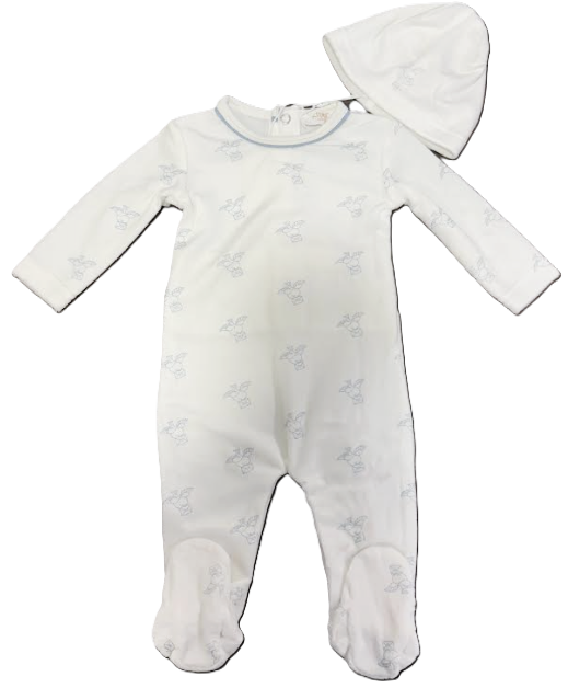 KIPP FLYING FEATHERS FOOTIE W/HAT (3M-6M)