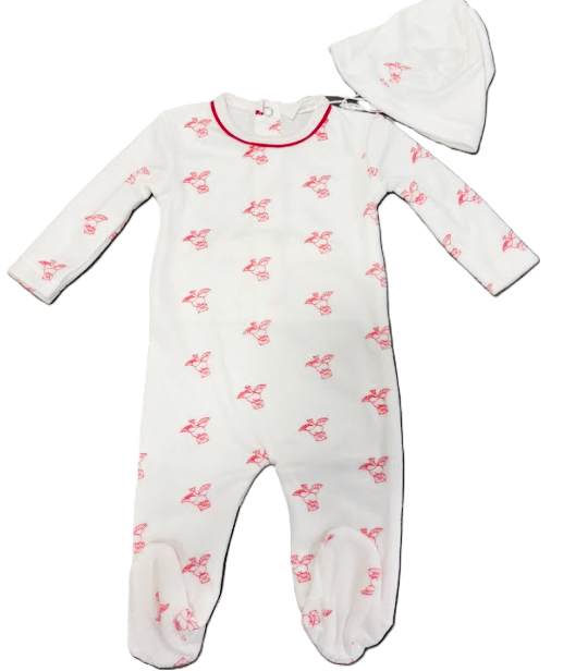 KIPP FLYING FEATHERS FOOTIE W/HAT (3M-6M)