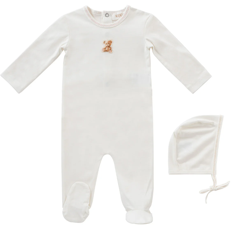 KIPP TEDDY STRETCHIE W/BONNET (NB-6M)