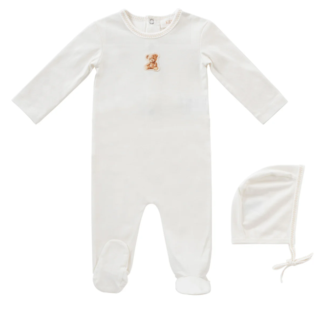 KIPP TEDDY STRETCHIE W/BONNET (NB-6M)