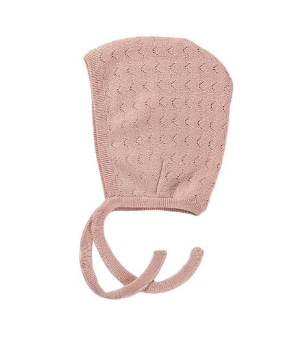 KIPP ZIG ZAG POINTELLE KNIT BONNET (3M-12M)