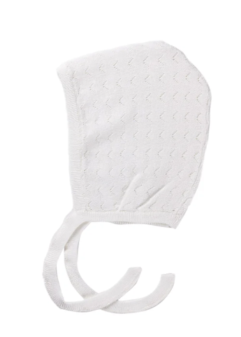 KIPP ZIG ZAG POINTELLE KNIT BONNET (3M-12M)