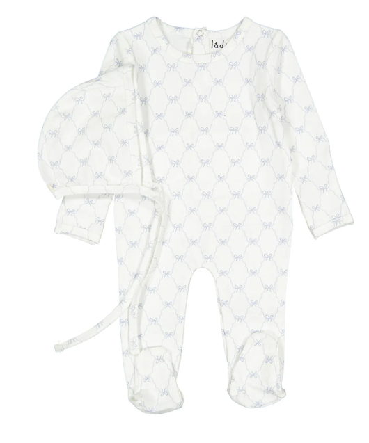 LADIDA BOW FOOTIE W/BONNET(0M-9M)