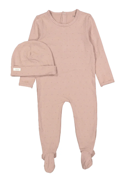 LADIDA HEART STRETCHIE W/HAT (6M)