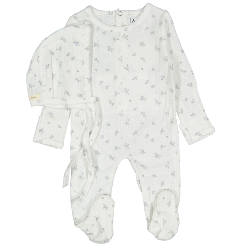 LADIDA ROSE FOOTIE W/BONNET (3M-9M)