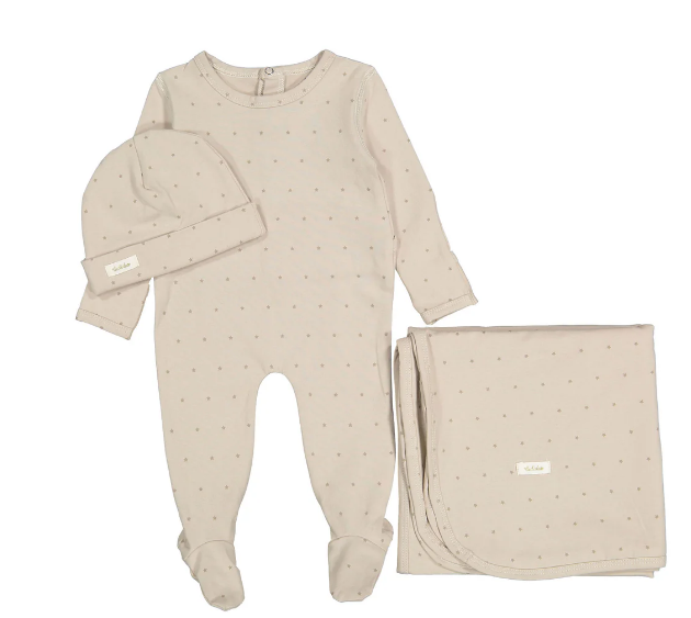 LADIDA SAND STAR FOOTIE W/HAT & BLANKET(3M-6M)