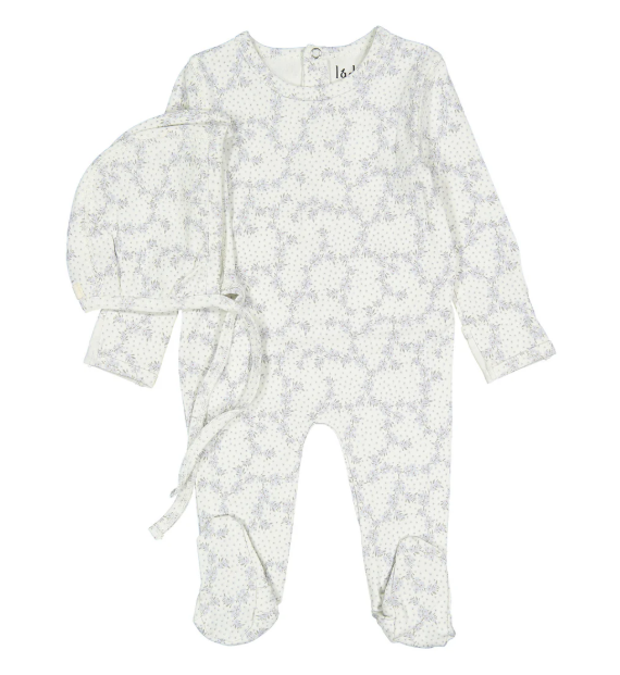 LADIDA VINE FOOTIE W/BONNET (0M-9M)