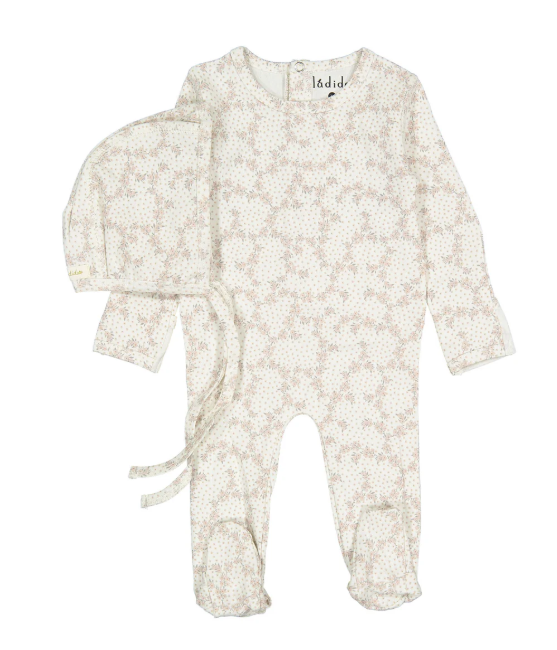LADIDA VINE FOOTIE W/BONNET (0M-9M)
