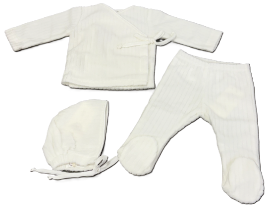 LATTE BABY TOP LEGGINGS & HAT SET (3M-6M)