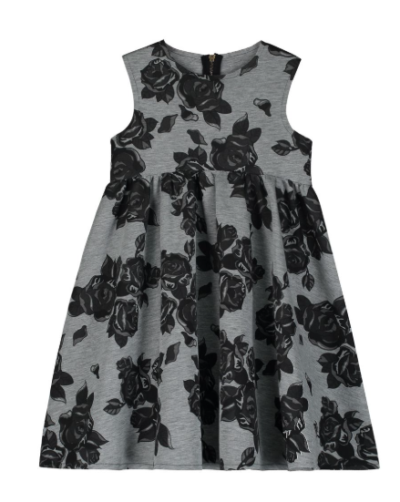 LCF BLACK FLOWER NEOPRENE DRESS (2-XS)
