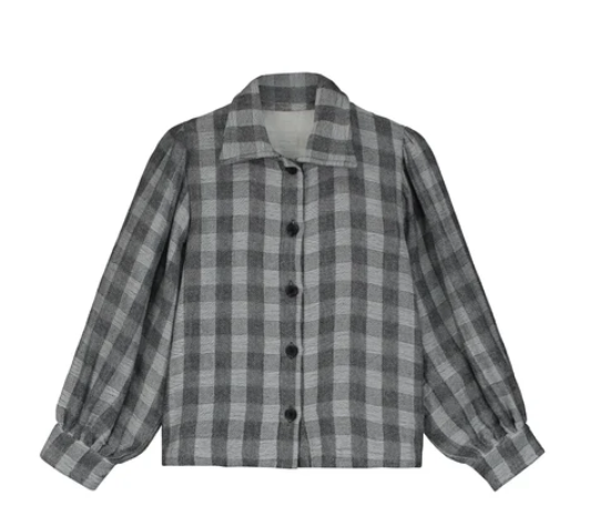 LCF CHECK BOW BLOUSE (12-M)