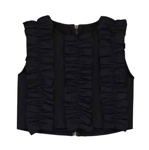 LCF DENIM RUFFLE TOP (10-M)