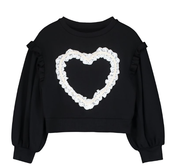 LCF LACE HEART SWEATSHIRT (2-12Y)