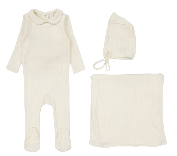 Fine Pointelle Collar Set - Cream Peter Pan main image 1
