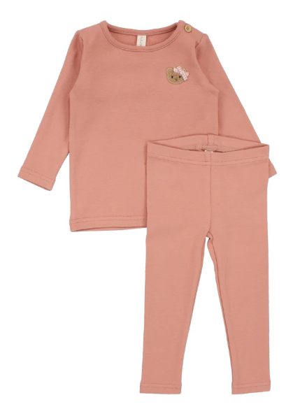 LILETTE BEAR APPLIQUE LOUNGE SET (12M-48M)