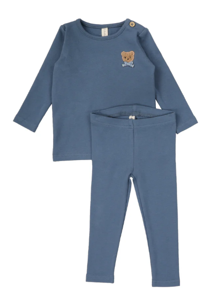 LILETTE BEAR APPLIQUE LOUNGE SET (12M-48M)