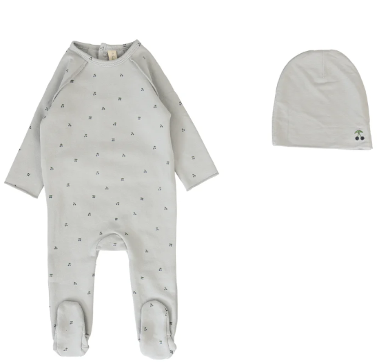 LILETTE CHERRY PRINT FOOTIE SET (6M-9M)