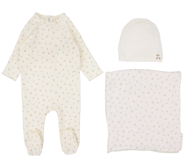 LILETTE CHERRY PRINT LAYETTE SET (3M-6M)