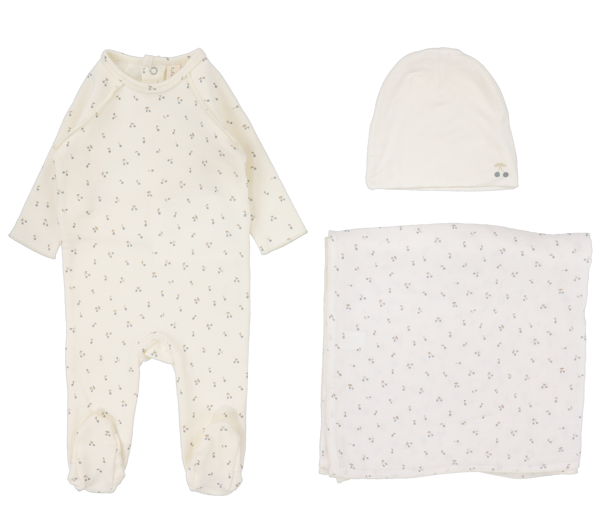 LILETTE CHERRY PRINT LAYETTE SET (3M-6M)