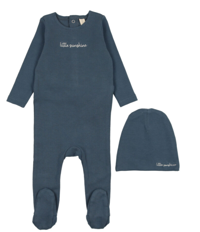 LILETTE COTTON WORD FOOTIE SET (3M-9M)