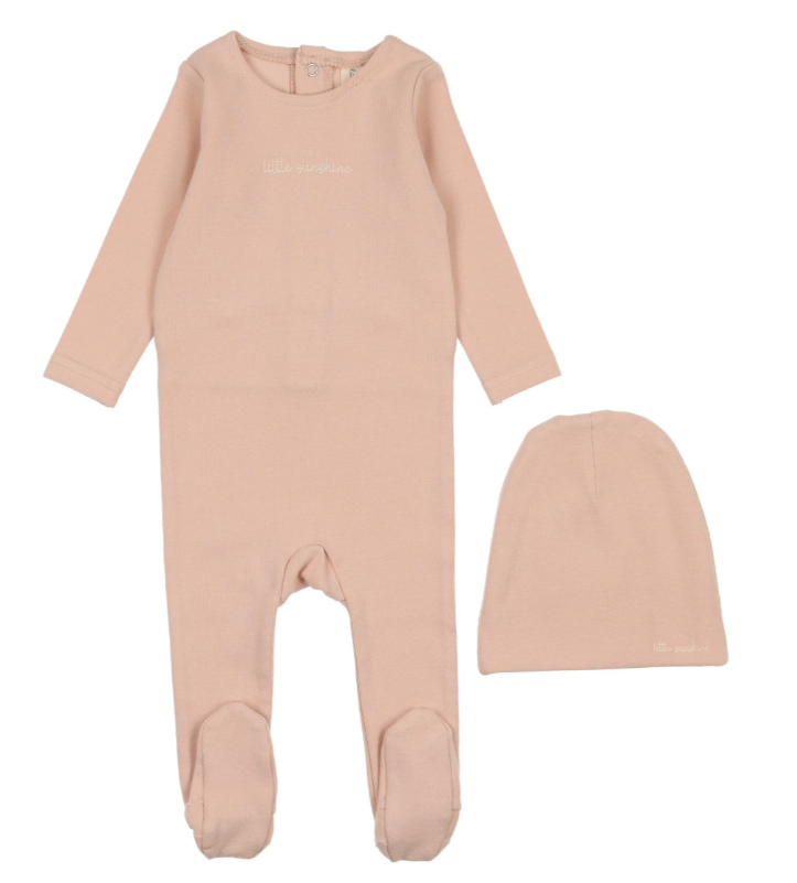 LILETTE COTTON WORD FOOTIE SET (3M-9M)